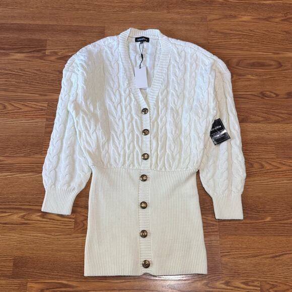 Retrofête  ivory cable knit DRESS TALA retro party size M - Picture 9 of 14